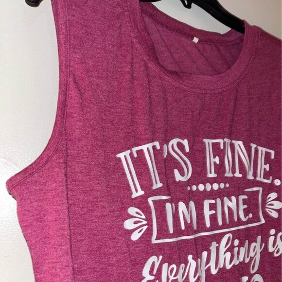 “Fine” Sleeveless Graphic Tee, XL - Picture 3 of 10